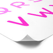 Roze alfabet hoofdletters leraar Kinder kamer Poster (Hoek)