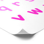 Roze alfabet kleine letters Leraar Kinder kamer Poster (Hoek)