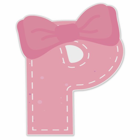 ROZE ALFABET -P- STICKER (Voorkant)