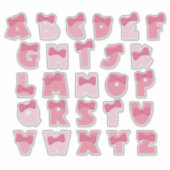ROZE ALFABET STICKER (Voorkant)