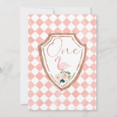 Roze Alice in Onederland 1e verjaardag Uitnodiging (Achterkant)