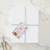 Roze Alice in Onederland 1ste verjaardag Cadeaulabel (Met Touw)