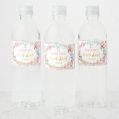 Roze Alice in Onederland Birthday Party Favors Waterfles Etiket (Flessen)
