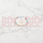Roze Alice in Onederland Birthday Party Favors Waterfles Etiket (Enkel label)