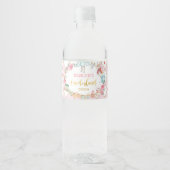 Roze Alice in Onederland Birthday Party Favors Waterfles Etiket (Voorkant)