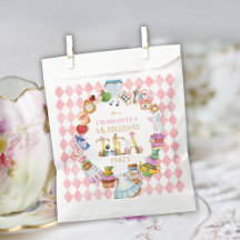 Roze Alice in Wonderland 4de verjaardag  