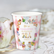 Roze Alice in Wonderland 4de verjaardag