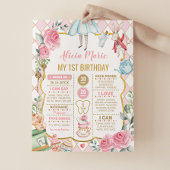 Roze Alice in Wonderland Birthday Stats Milestone Poster