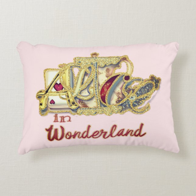  Roze Alice in Wonderland Blank Accent Kussen (Voorkant)