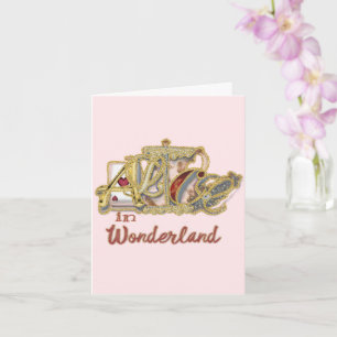 Roze Alice in Wonderland Blank Kaart