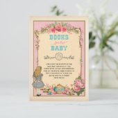 Roze Alice in Wonderland Boeken voor Baby Informatiekaartje (Staand voorkant)