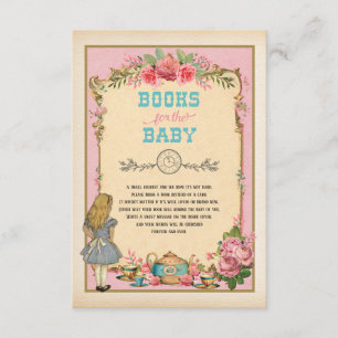 Roze  Alice in Wonderland Boeken voor Baby Informatiekaartje