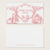 Roze Alice in Wonderland Bruiloft Drink Kaarten Visitekaartjes (Voorkant /achterkant)