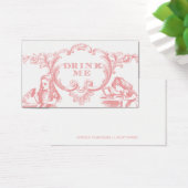 Roze Alice in Wonderland Bruiloft Drink Kaarten Visitekaartjes (Bureau)