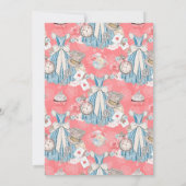 Roze Alice in Wonderland Bruiloft Kaart (Achterkant)