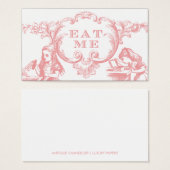 Roze Alice in Wonderland Bruiloft Voedsel Kaarten Visitekaartje (Voorkant /achterkant)