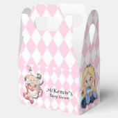 Roze Alice in Wonderland en Vrienden Baby shower Bedankdoosjes (Geopend)