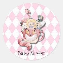 Roze Alice in Wonderland en Vrienden Baby shower