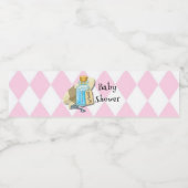 Roze Alice in Wonderland en Vrienden Baby shower Waterfles Etiket (Enkel label)