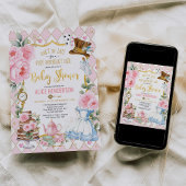 Roze Alice in Wonderland Mad Tea Party Baby Girl Kaart