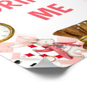 Roze Alice in Wonderland Oneder Birthday Sign Poster (Hoek)