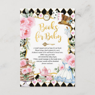 Roze Alice in Wonderland Tea Party Books for Baby Informatiekaartje