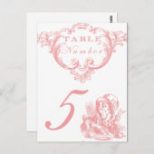 Roze Alice in Wonderland Trouwtafel Nummers Briefkaart (Voorkant / Achterkant)