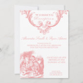 Roze Alice in Wonderland Wedding Reception Kaart (Voorkant)