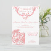 Roze Alice in Wonderland Wedding Reception Kaart (Staand voorkant)