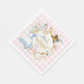 Roze, Alice Onederland, Mad Hatter, Tea Party Servet (Hoek)