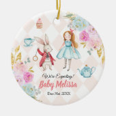 Roze Alice We verwachten ouders Keramisch Ornament (Voorkant)