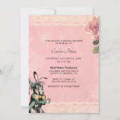 Roze Alice Wonderland Tea Party Vrijgezellenfeest Kaart (Achterkant)