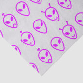 Roze Alien Faces Tissuepapier (Detail)