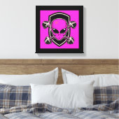 Roze Alien Gym Uitgerekte Canvasprint Canvas Afdruk (Insitu (Slaapkamer))