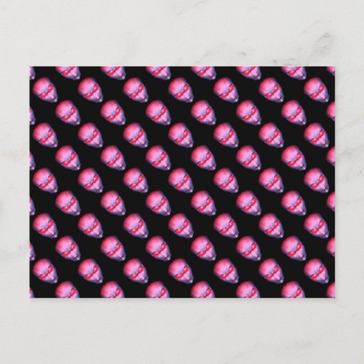 Roze Alien Head Briefkaart (Voorkant)