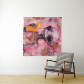 Roze alien met een Oranje sap Wandkleed (In Situ (horizontaal))