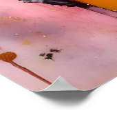 Roze Alien Met Een Sinaasappelsap Poster (Hoek)