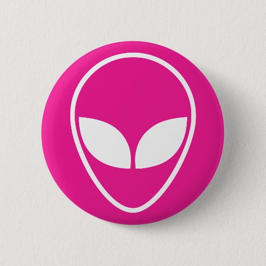 Roze Alien pin-knop, geek Ronde Button 5,7 Cm (Voorkant)