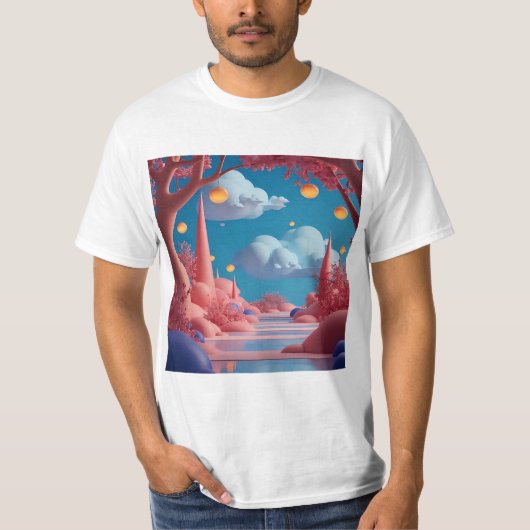 Roze Alien Wereld T-shirt (Voorkant)