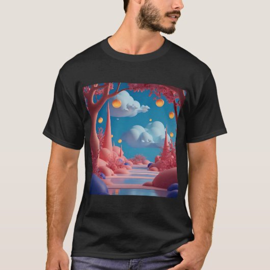 Roze Alien Wereld T-shirt (Voorkant)