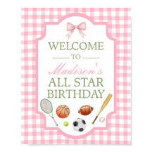 Roze All Star Sportfeest Welkom Bord
