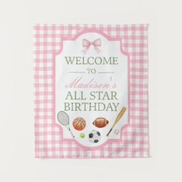 Roze All Star Sportfeest Welkom Bord Wandkleed