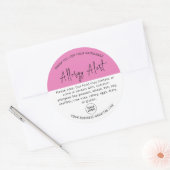 Roze Allergie Voedsel Waarschuwing Ronde Sticker (Envelop)