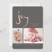 Roze Allerzoetste Freugde Schattig Baby Eerste Ker Feestdagenkaart (Voorkant)