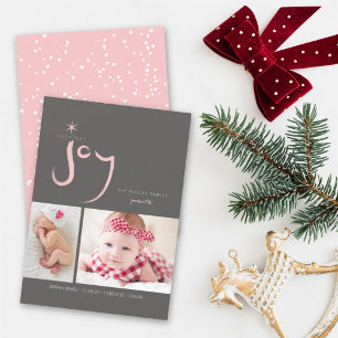Roze Allerzoetste Freugde Schattig Baby Eerste Ker Feestdagenkaart