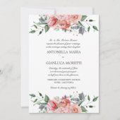 Roze Alles in een bruiloft uitnodiging met RSVP (Voorkant)