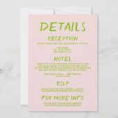 Roze alles in een hand getrokken taart Lijst bruil Kaart (Achterkant)