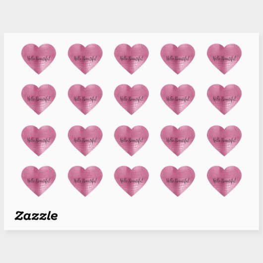 Roze Alligator Dierenprint Hart Sticker (Vel)