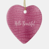 Roze Alligator Dierenprint Keramisch Ornament (Rechts)