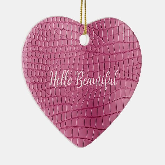 Roze Alligator Dierenprint Keramisch Ornament (Rechts)